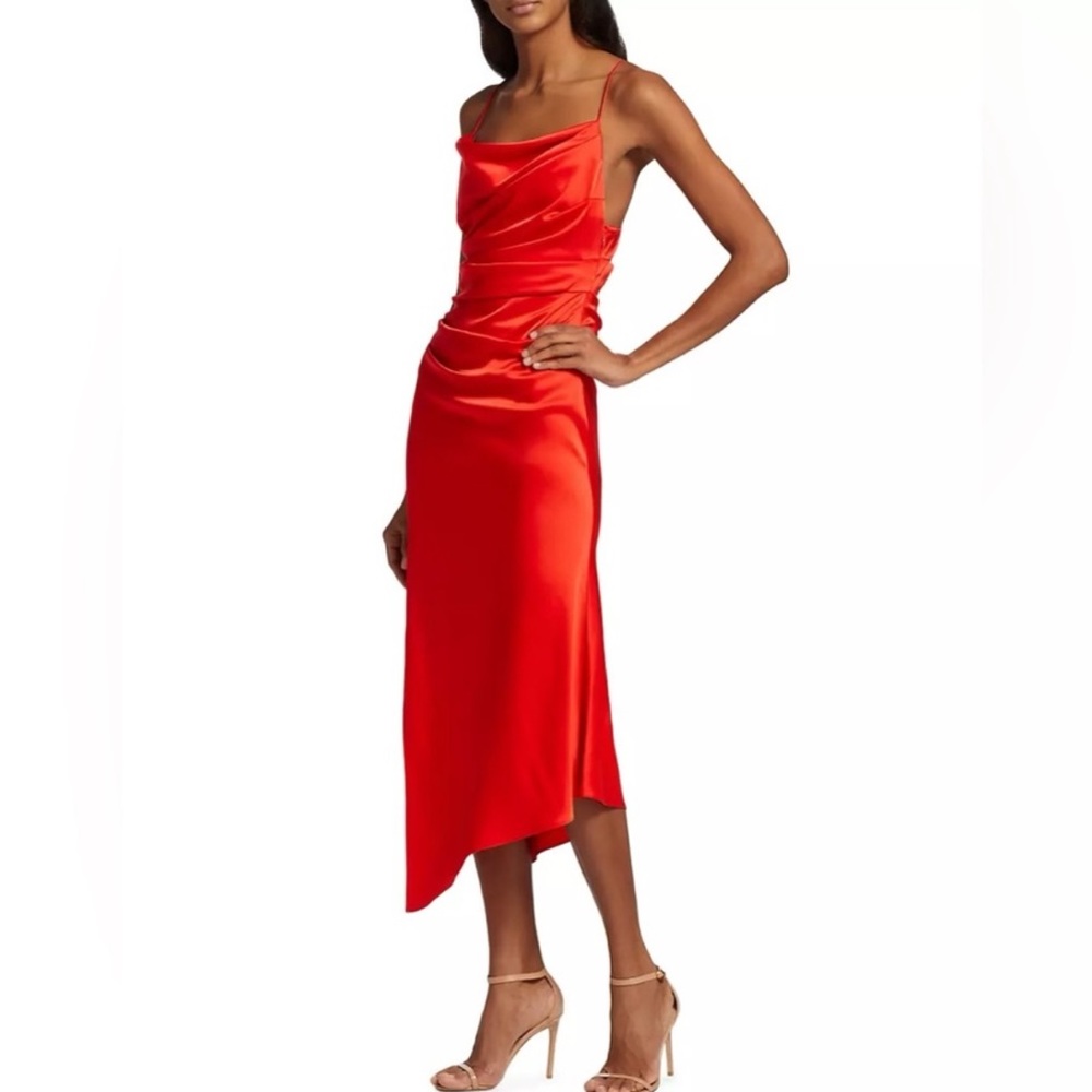 Alice and Olivia Red satin dress.